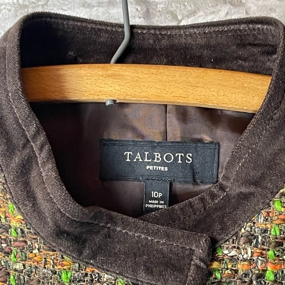 TALBOTS Jacket Women’s Sz‎ 10 Petite Brown Tweed Short Blazer - Picture 5 of 12